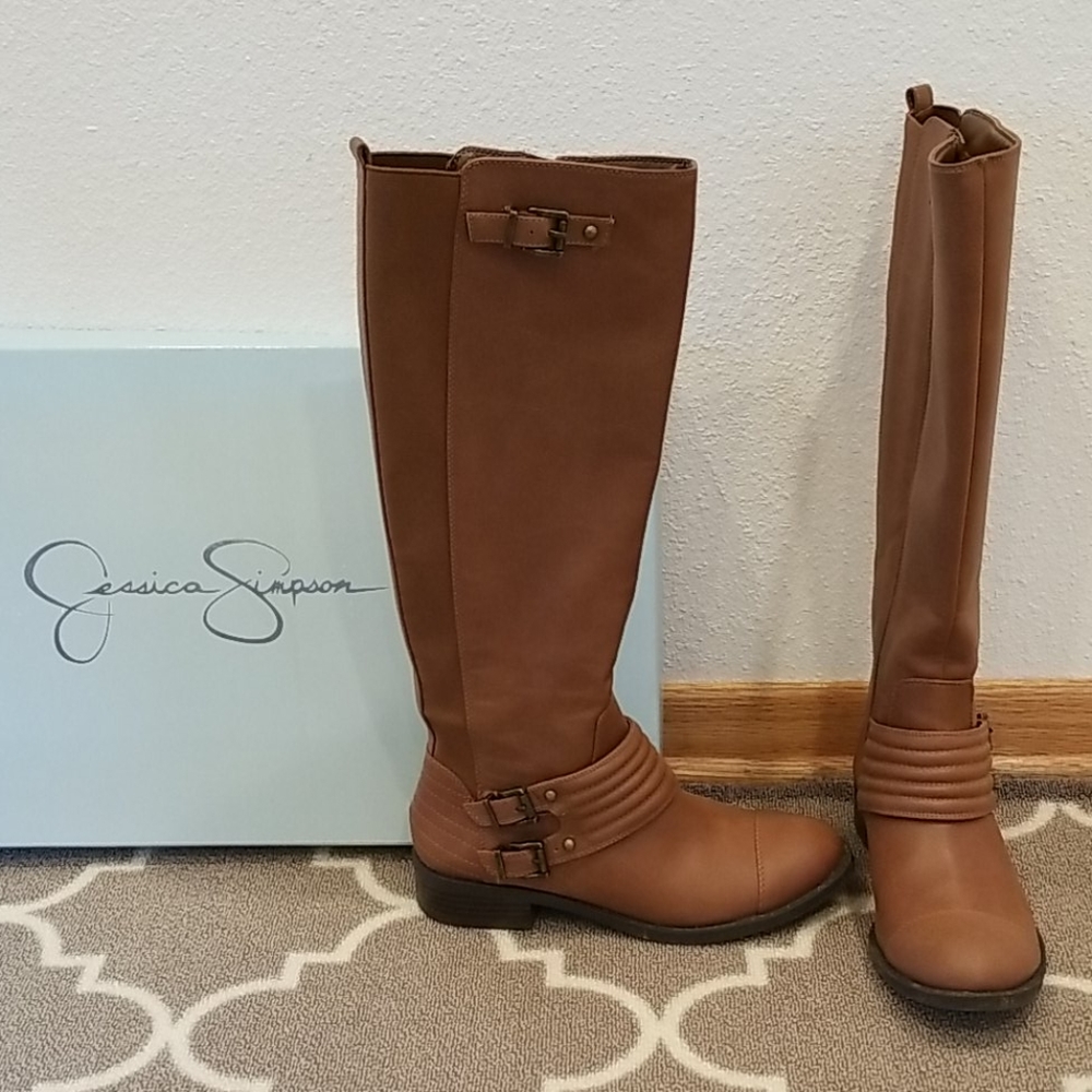 Brown riding boots
